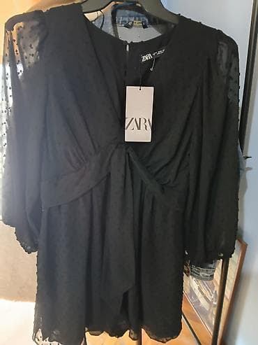 m18 cizme: Zara kombinezon teksturom (tačkasti/flock motiv) - Brend: ZARA — 6