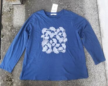 tunika boho style: XL (EU 42), Pamuk, Sa ilustracijom, bоја - Svetloplava — 4