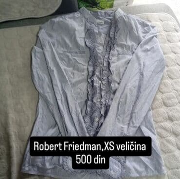 Bluze: Elegantna ženska bluza, svetloplave boje sa diskretnim prugastim — 1