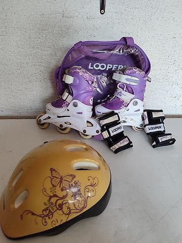 lila kosulja: Roleri Looper za devojčice, br. 26-29, kaciga vel.48-51cm,i štitnici — 6