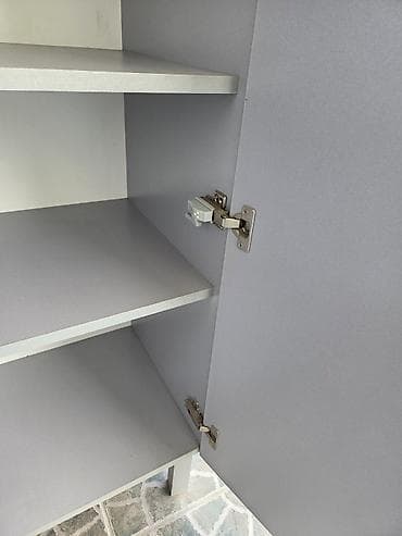 ormari forma ideale cene: 2 Siva dvokrilna ormana sa policama - Materijal: pločasti materijal — 3