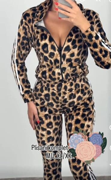 Women's Clothing: Ženski plišani komplet – leopard dezen xlxxlxxl - Dvodijelni — 2