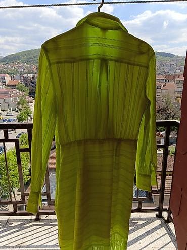 ploom u leskovac: Neon zelena haljina košulja-kroja sa resama – River Island m do l moze — 6