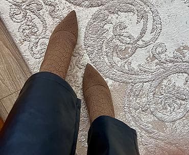 nike 36: Pletene čizmice/čarapa-štikle u boji karamele Čizmice do članka sa — 5