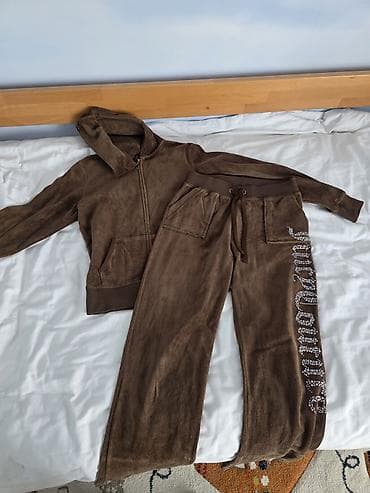 Juicy Couture Black Label komplet trenerke – braon pliš/velur -