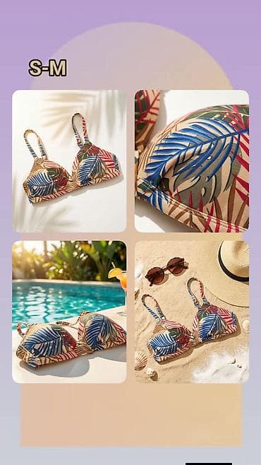 stikle sa platformom: Gornji deo kupaćeg kostima – veličina S–M - Model: balkonet/braleta — 1