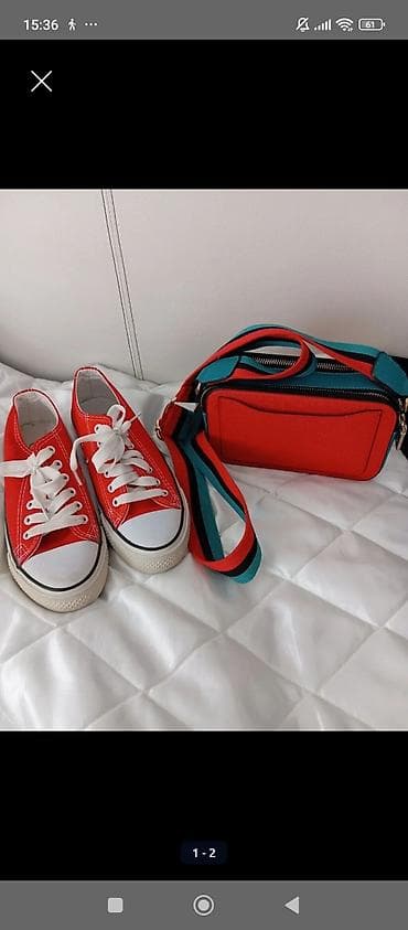 Crvena crossbody torbica + patike u kompletu - Torbica: kompaktnog — 2