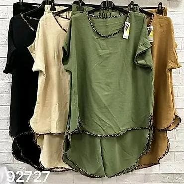 set sminki: Komplet ženske garderobe – bluzica i pantalone širokog kroja - — 4