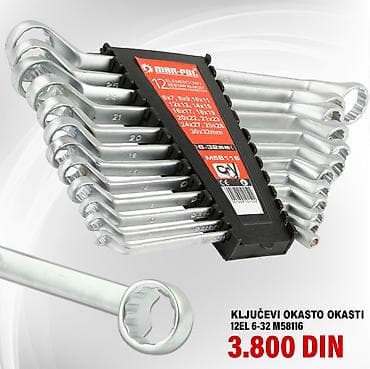 fen za plastiku: Set okastih ključeva MAN-POL, 12 delova, model M58116. Opseg dimenzija — 1