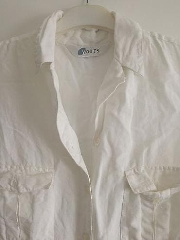 bele tn patike: Lanena Bela letnja haljina/košulja bez rukava – Yoors - Boja: čista — 2