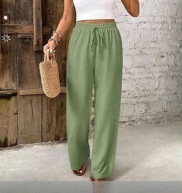 torbe sa stampom: Ženske široke pantalone od viskoze - Materijal: viskoza (lagana — 3