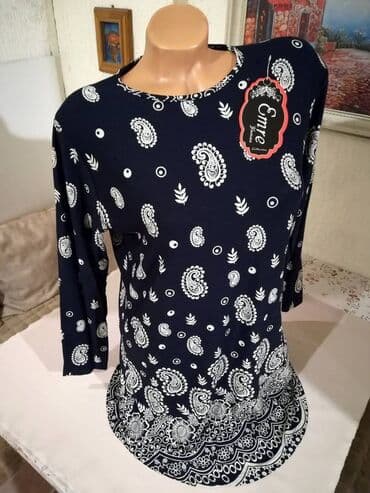 elegantne tunike za punije dame: L, Viskoza, bоја - Navy blue — 4