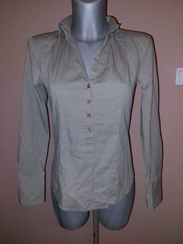 Košulje: Benetton, M, Jednobojni, bоја - Maslinasto zelena — 1