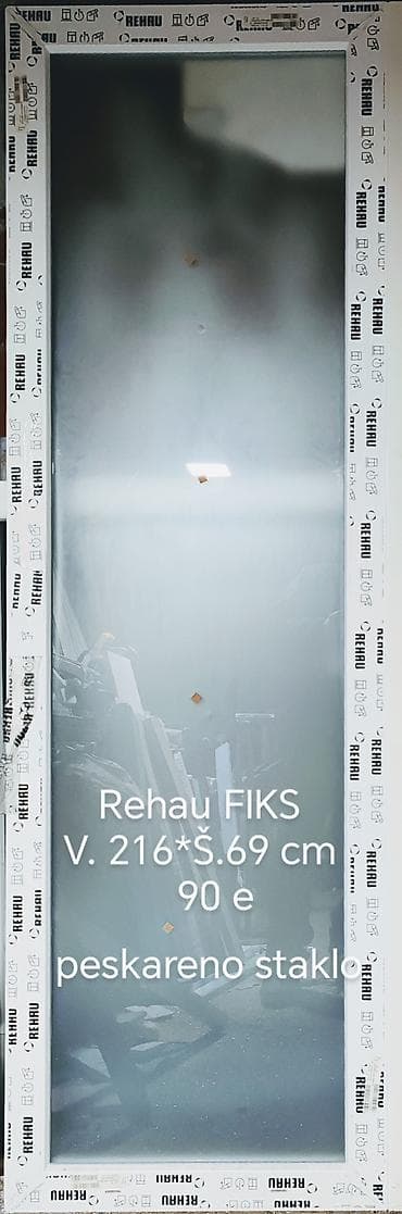 Rehau FIKS PVC prozor sa peskarenim staklom - Dimenzije: visina 216