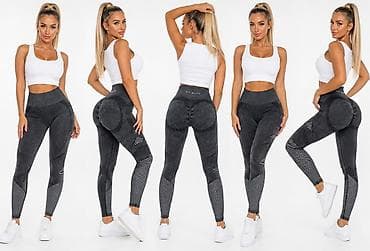 helanke: Ženske sportske helanke – visok struk, push-up efekat - Materijal — 3
