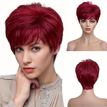 Perike i klipse: Perika – duža ravna sa šiškama + kratka pixie varijanta - Stil 1 — 1