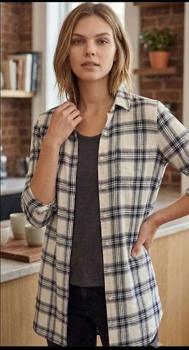 stradivarius kosulja: Ženska karirana košulja dugog kroja - Stil: klasični karirani dezen u — 1