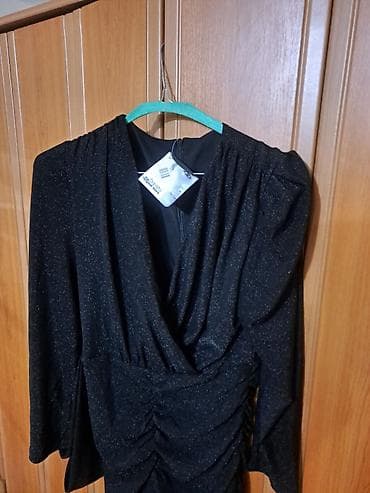 ugg crne papuce: Haljina crna NOVA sa diskretnim sjajem, iz Italije, NIKAD OBUCENA — 3