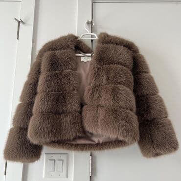 Winter jackets: M, With lining, Faux fur, color - Brown — 2