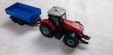 bicikle sa prednjim i zadnjim amortizerima: Majorette traktor Massey Ferguson 8737 sa prikolicom 14 cm. ocuvan — 1
