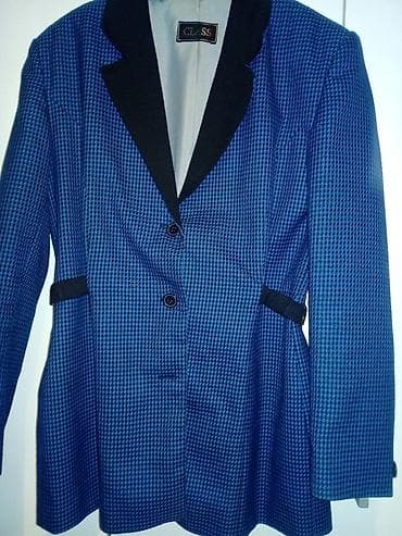 prsluk s: Elegantan plavi sako sa crnim reverima. Savršen za poslovni izgled — 2