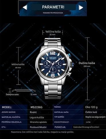 longines beograd: Nov ručni sat od nerdjajućeg čelika. Ima funkcionalne hronografe — 8