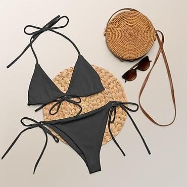 zara basic sako: Ženski bikini set – trouglasti gornji deo i donji deo sa vezivanjem - — 4