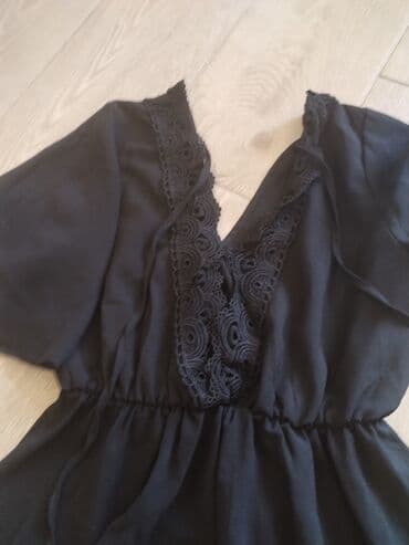zara crna midi haljina: S (EU 36), color - Black, Short sleeves — 2