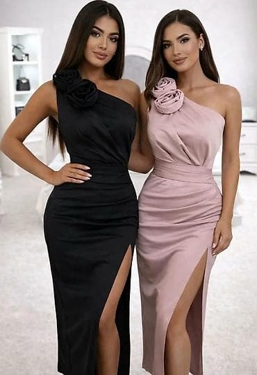 elegantni kacketi: Elegantna asimetrična večernja haljina sa 3D ružama na ramenu - Kroj — 6