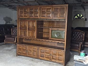 polica: Masivna drvena vitrina/sekretar u klasičnom stilu - Materijal: puno — 2