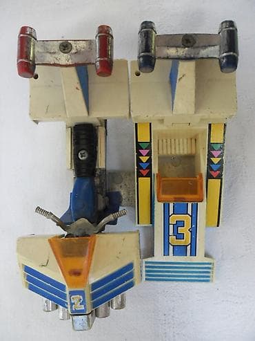 sat sa kuglicama: Gorenger motor sa prikolicom,10 cm, Japan, vintage — 5