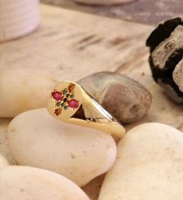 Other Jewelleries: Srebro 925 sa pozlatom i prirodnim cirkonima. Veličina 9, ili — 5