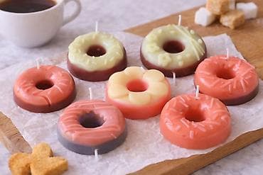 svece za vencanje: Dekorativne sveće u obliku mini krofni - Ručno rađene, realističnog — 2