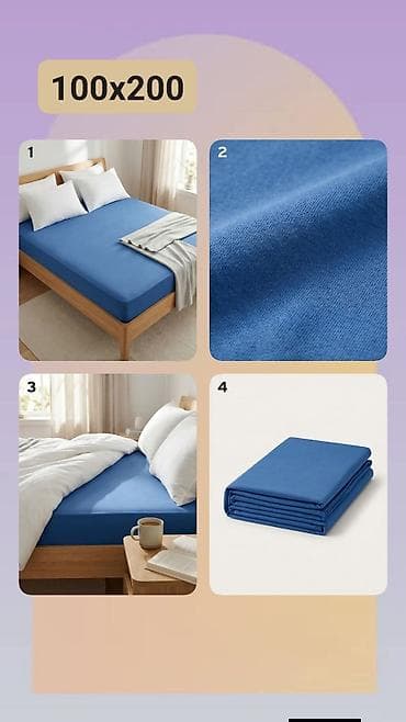 klesta za nitne i drikere: Pamučna plahata sa lastišem – 100 x 200 cm - Dimenzija: 100x200 cm — 1