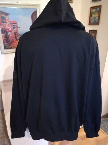 pantalone za punije: Novi muski pamucni duks sa kapuljacom u velikom broju Benx 5XL Crni — 5