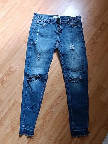 Farmerke: Ženske teksas farmerke – skinny kroj sa ispranim efektom i trendi — 1