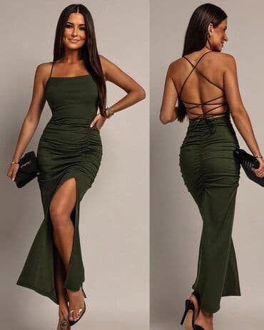 haljine c a: One size, bоја - Zelena, Večernji, maturski, Na bretele — 1