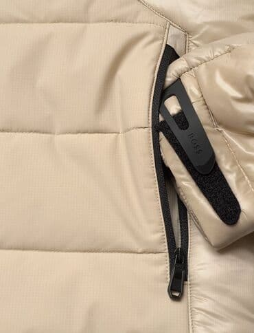 Coats and trench coats: Muška zimska jakna – bež. L,XL,XXL - Topla, pufnasta jakna sa visokim — 5