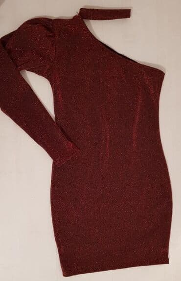 h: M (EU 38), color - Burgundy, Cocktail, Other sleeves — 2