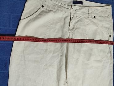 Pantalone: Ženske letnje pantalone – AJC, bela boja - Kroj: ravan/širi nogavice — 2