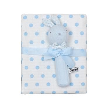 brusilica za parket cijena: Jungle Rabbit set ćebe sa skvikerom – plava boja, dimenzije 100x75 cm — 1