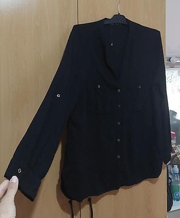 Shirts, blouses and tunics: Crna ženska košulja/bluza dugih rukava - Boja: crna - Model: klasična — 2