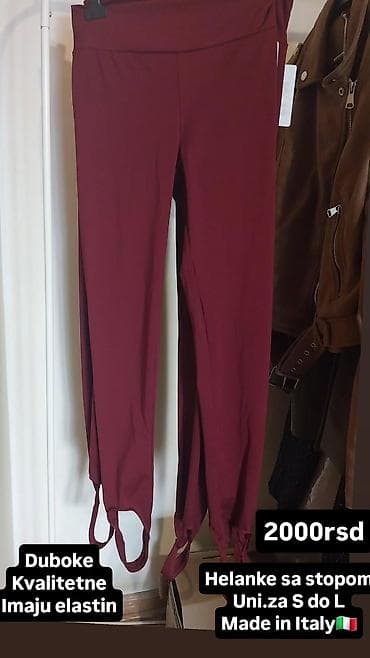 NOVO! Helanke sa stopom, bordo boje. Dubok struk, kvalitetne, imaju