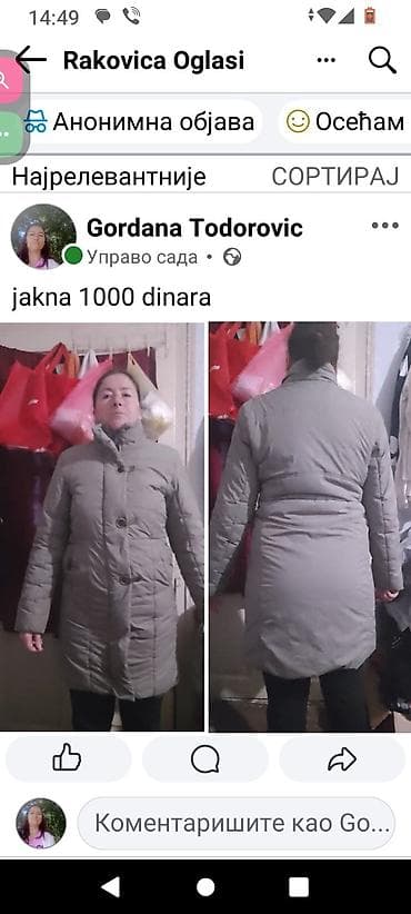 kaput vero moda: Ženske zimske jakne – više modela i veličina 1) Siva prošivena jakna — 4