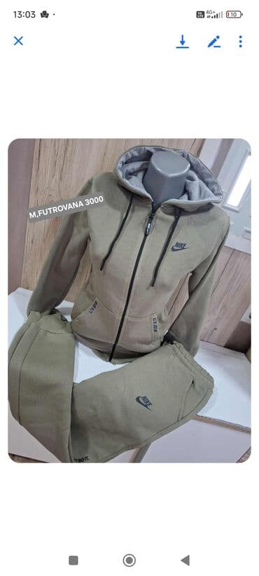 poliester trenerke: Komplet, M, Nike, bоја - Crna, Pamuk — 15