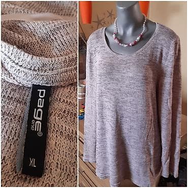 Women's Footwear: Džemper/tunika Page One, veličina XL. - Boja: svetlosiva melirana - — 3