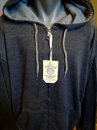 Jackets: Novi veliki pamucni muski duks sa kapuljacom Vopse Sivi 4XL . Turski — 4