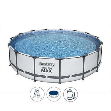 prekrivac za ugao: Bazen porodični za dvorište BESTWAY Steel Pro MAX sa čeličnim ramom — 1