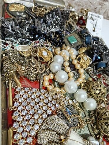 srebrne mindjuse sa cirkonima: Set: Ogrlica, Materijal: Mesing — 2