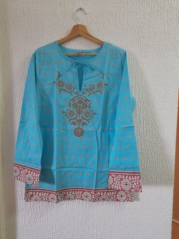 haljine sečene ispod grudi: Geometrical, Single-colored, Dots, color - Light blue — 1